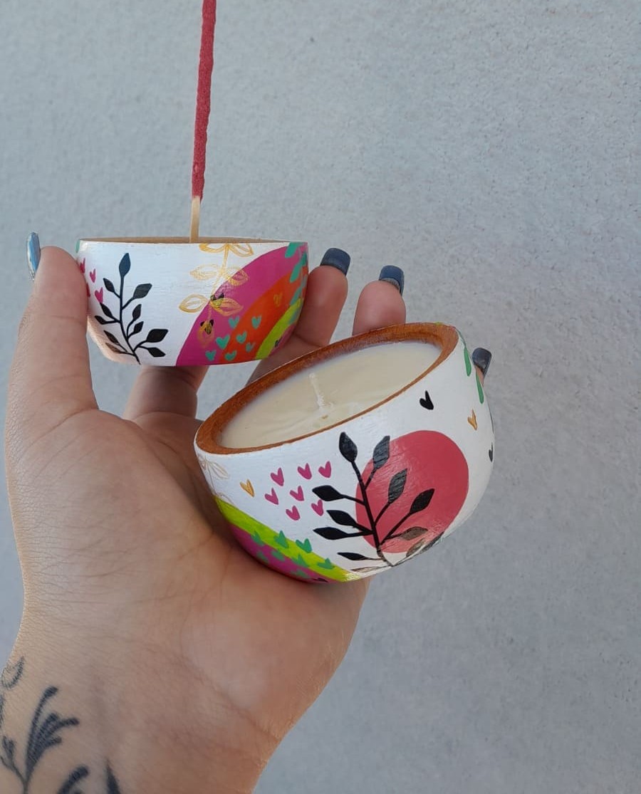 Vela y Porta sahumerio Corazón